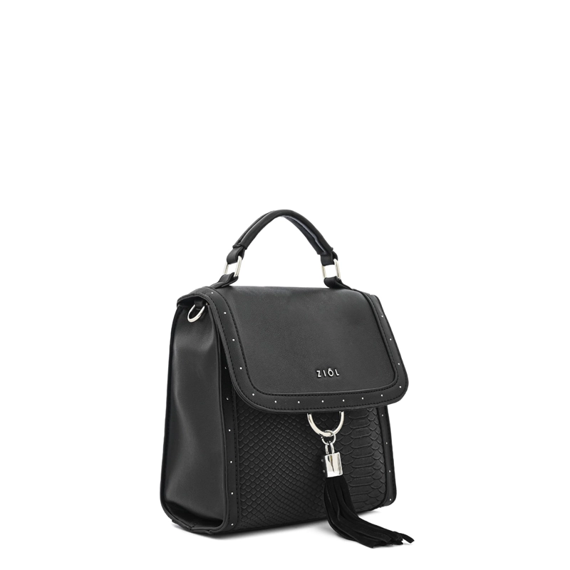 MOCHILA CON TAPA KIRA PEQUEÑA NEGRO ESPECIAL - 2