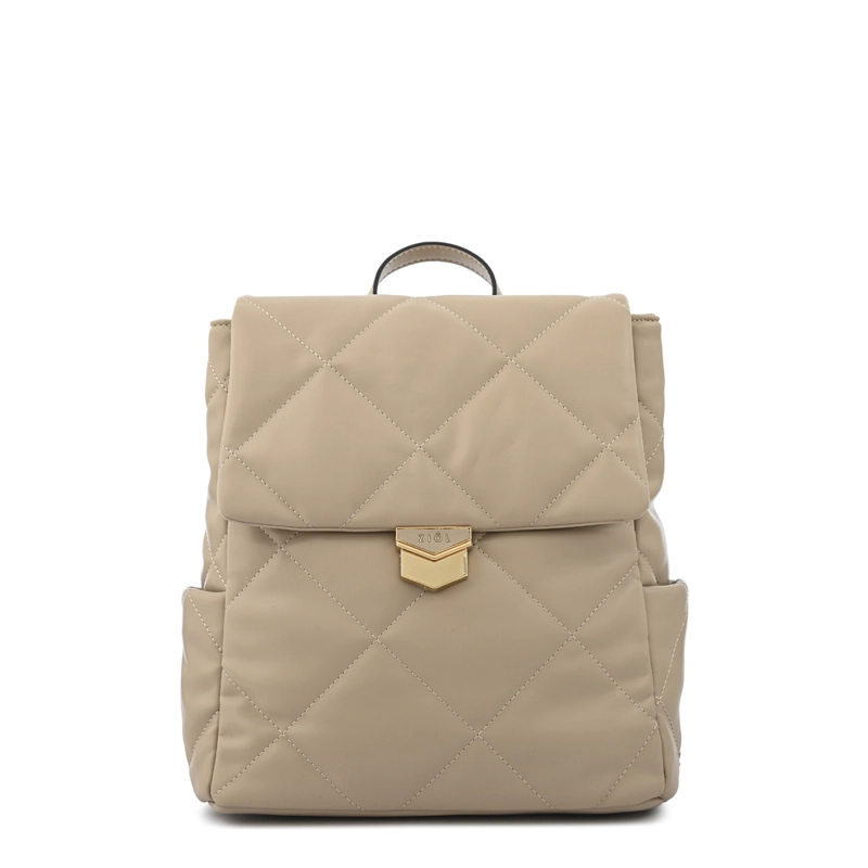 MOCHILA CON TAPA LIESEL MEDIANA BEIGE - 1