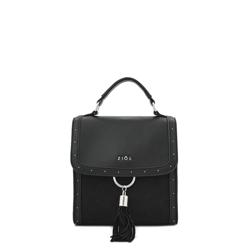 MOCHILA CON TAPA KIRA PEQUEÑA NEGRO - 1