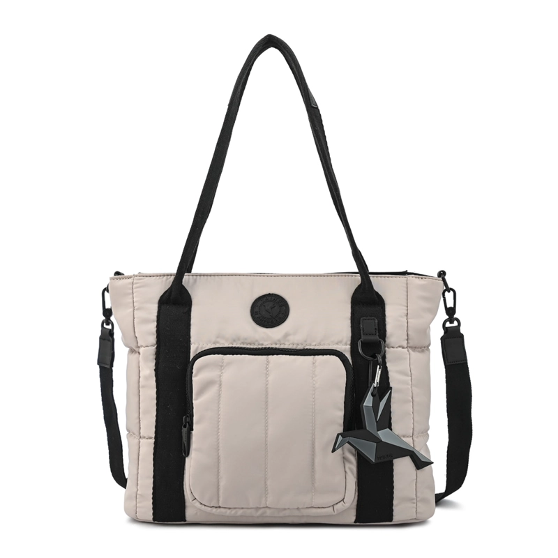 CARTERA TOTE TRES DIVISIONES FLORENCE MEDIANA GRIS CLARO - 1
