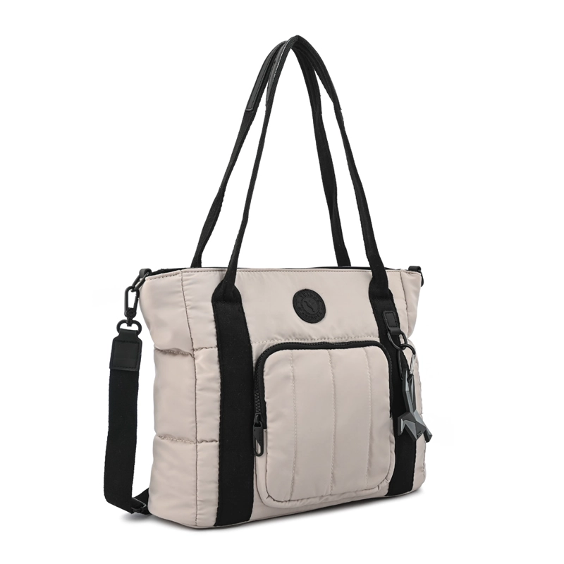 CARTERA TOTE TRES DIVISIONES FLORENCE MEDIANA GRIS CLARO - 2