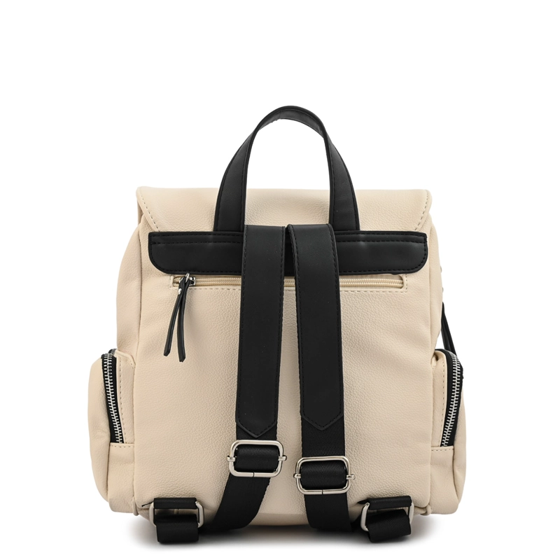 MOCHILA CON TAPA MILA PEQUEÑA BLANCO CRUDO - 3