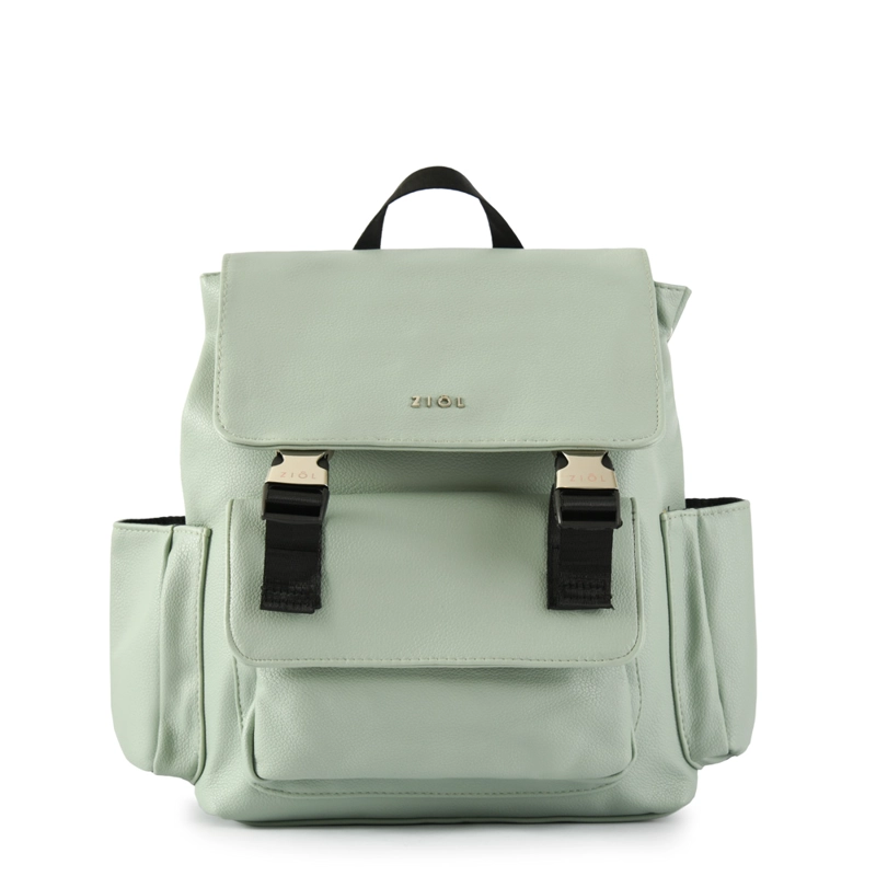 MOCHILA CON TAPA MEDIANA SAMARA VERDE AGUA - 1