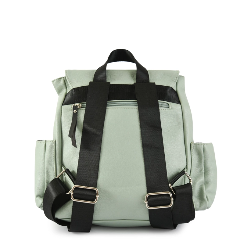 MOCHILA CON TAPA MEDIANA SAMARA VERDE AGUA - 3