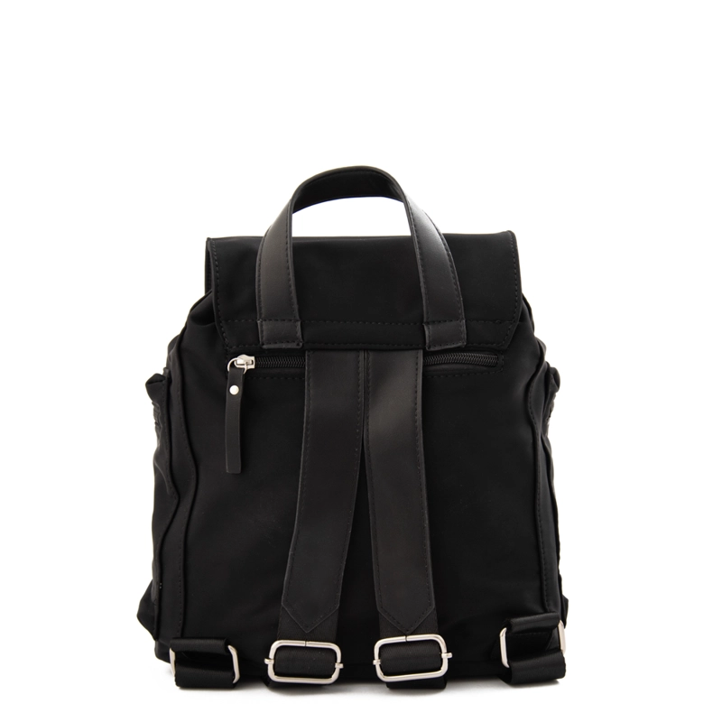 MOCHILA CON TAPA ELVAS MEDIANA NEGRO - 3