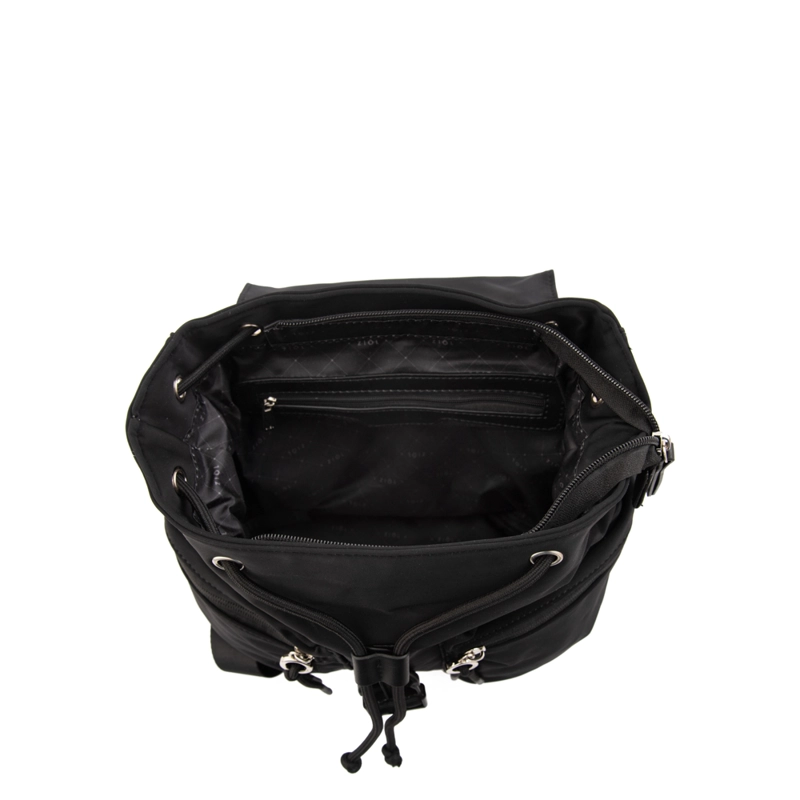 MOCHILA CON TAPA ELVAS MEDIANA NEGRO - 4