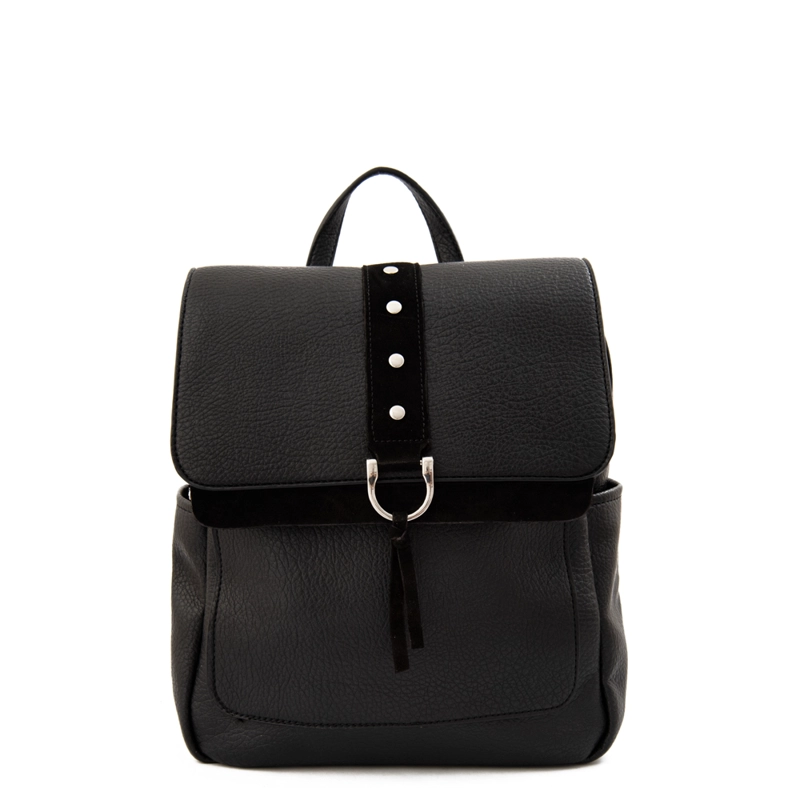 MOCHILA CON TAPA ALTHEA MEDIANA NEGRO - 1