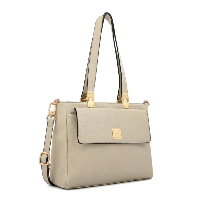 CARTERA TOTE TRES DIVISIONES JELENA MEDIANA BLANCO CRUDO - 2