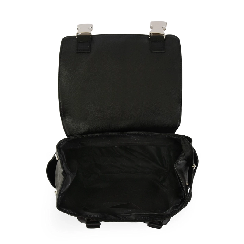 MOCHILA CON TAPA SAMARA NEGRO MEDIANA ZIOL - 4