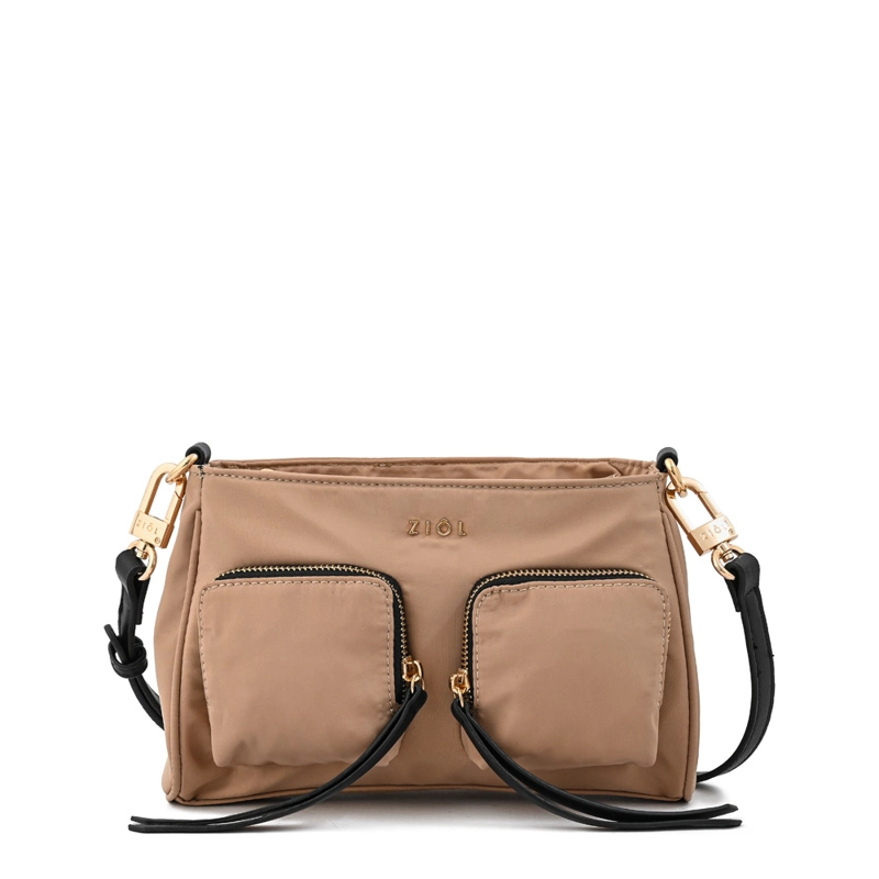 CARTERA BANDOLERA NELLIE PEQUEÑA BEIGE OSCURO - 1