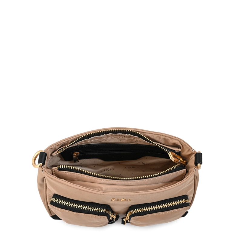CARTERA BANDOLERA NELLIE PEQUEÑA BEIGE OSCURO - 4