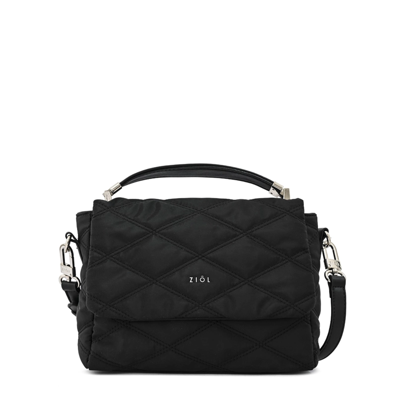 CARTERA BANDOLERA CON TAPA ELVIRA PEQUEÑA NEGRO - 1