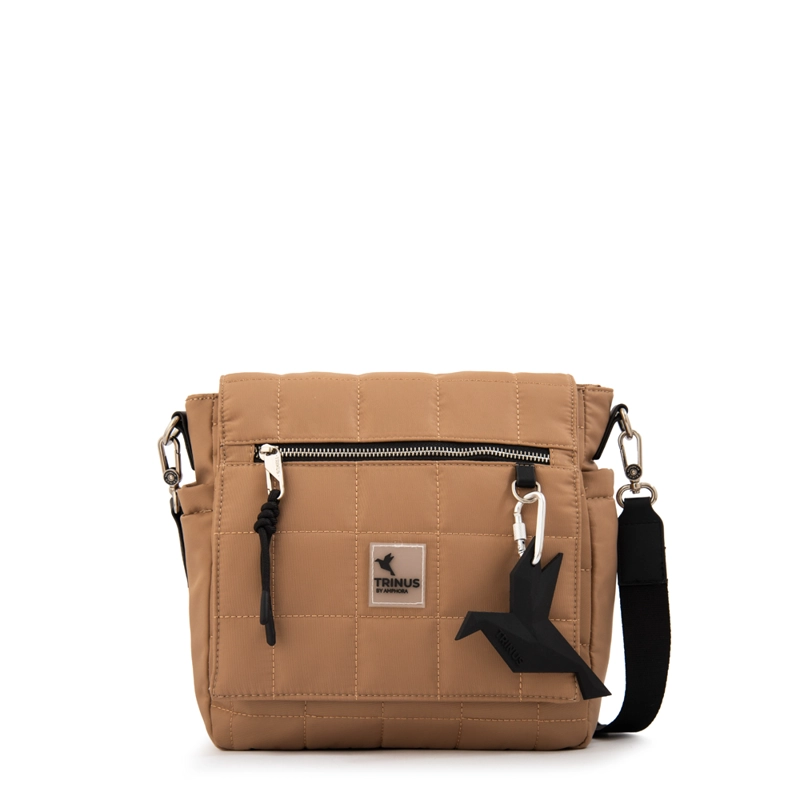 CARTERA BANDOLERA BANDOLERA BELINA MEDIANA BEIGE OSCURO - 1