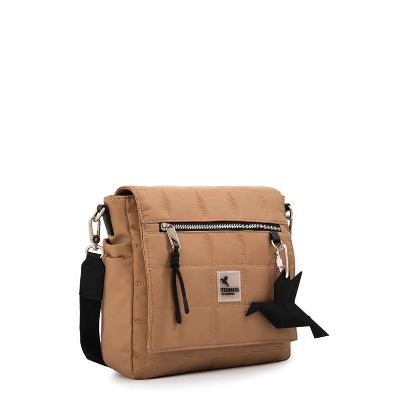 CARTERA BANDOLERA BANDOLERA BELINA MEDIANA BEIGE OSCURO - 2