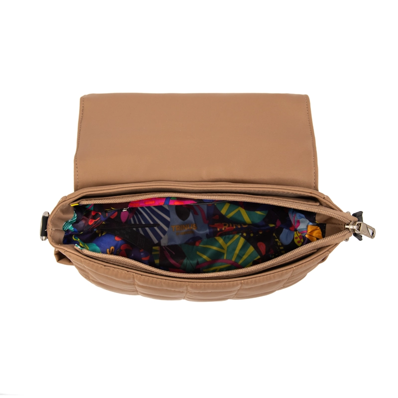 CARTERA BANDOLERA BANDOLERA BELINA MEDIANA BEIGE OSCURO - 4