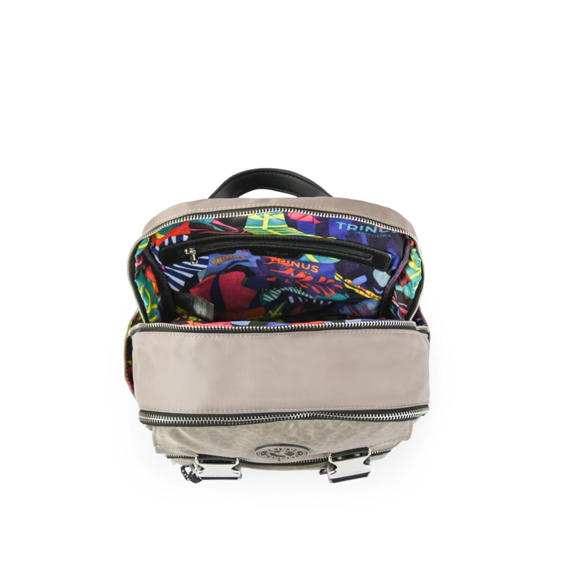 MOCHILA COLLEGE MEDIANA TAUPE - 4