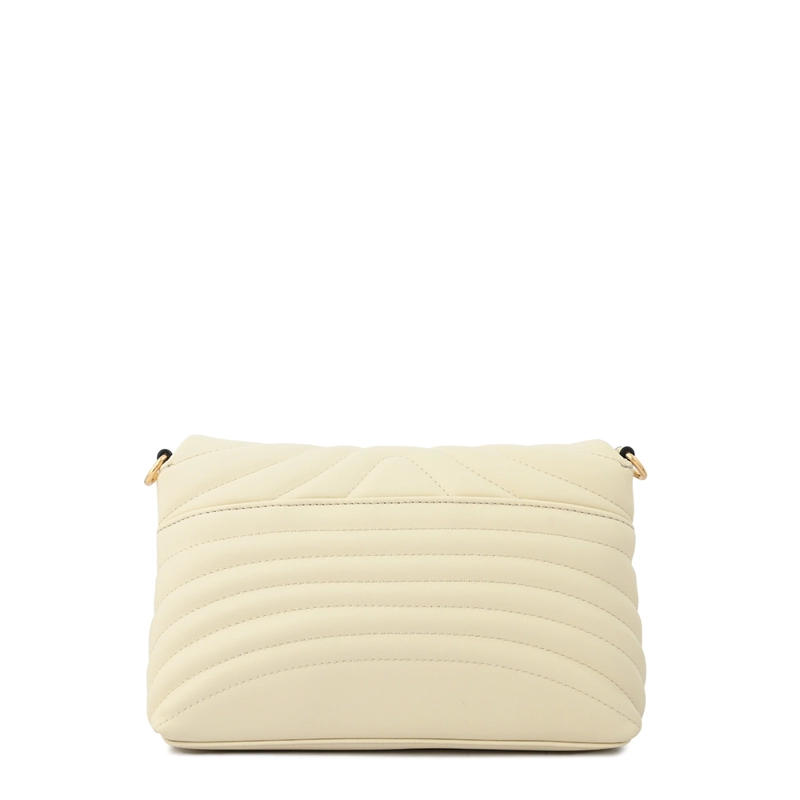 CARTERA BANDOLERA CON TAPA SHANNON PEQUEÑA BLANCO CRUDO - 3