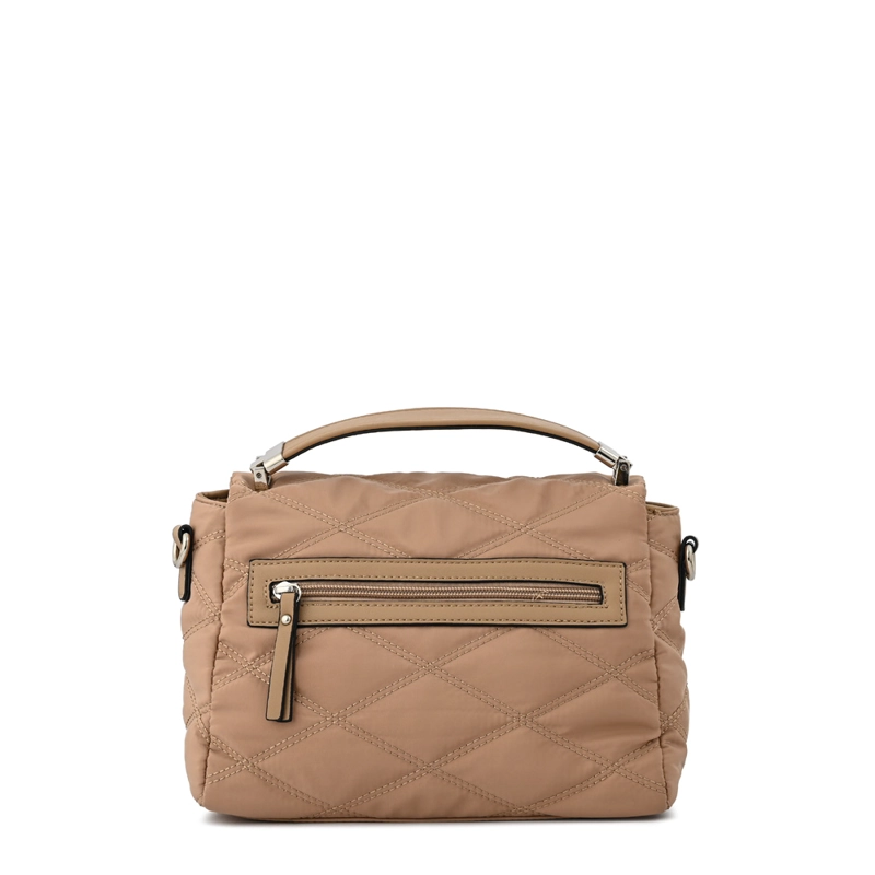 CARTERA BANDOLERA CON TAPA ELVIRA PEQUEÑA BEIGE OSCURO - 3