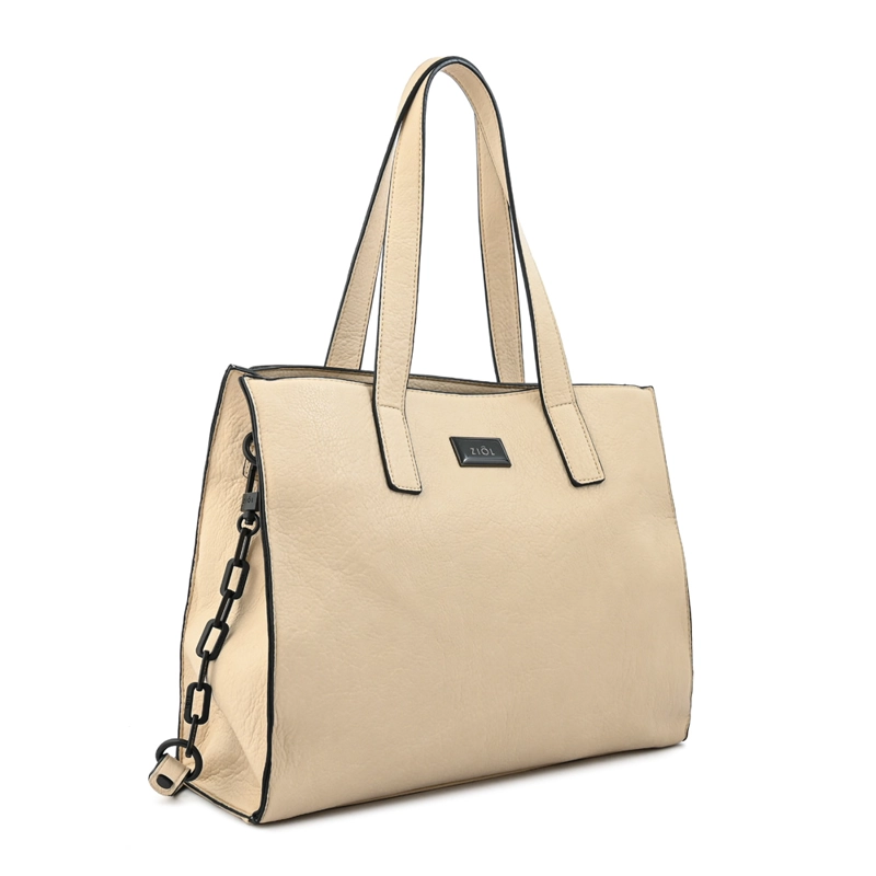 CARTERA TOTE TRES DIVISIONES NICKI MEDIANA BLANCO CRUDO - 2