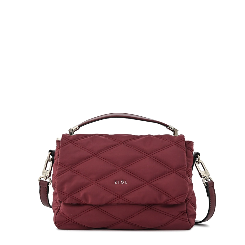 CARTERA BANDOLERA CON TAPA ELVIRA PEQUEÑA BURDEO - 1