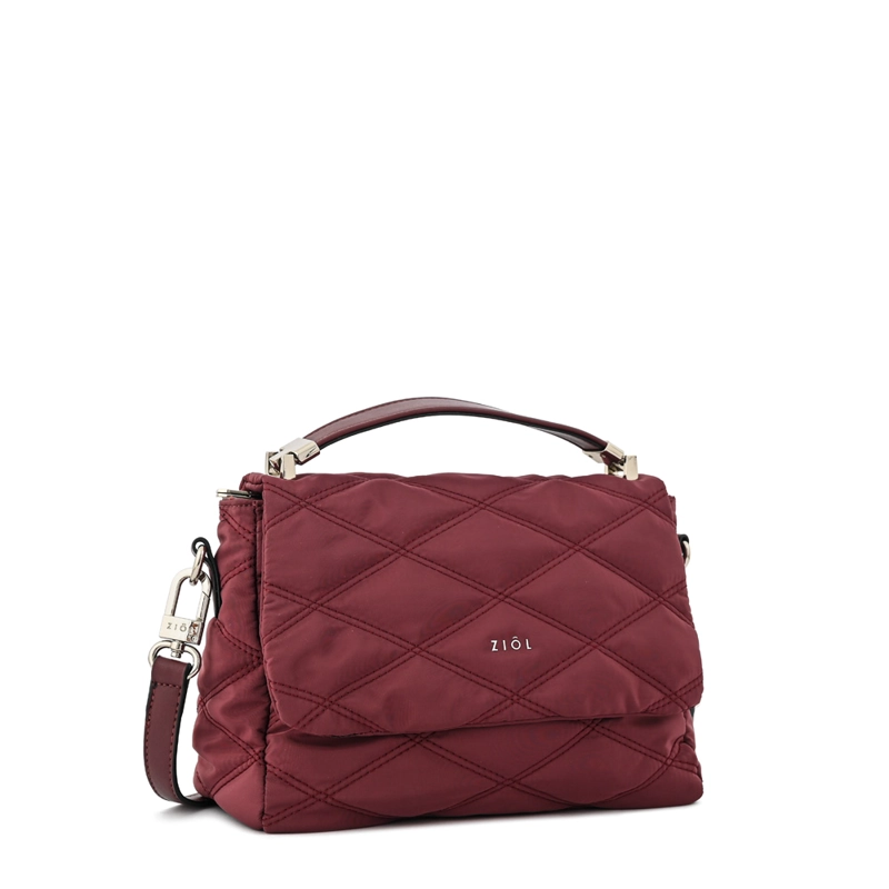 CARTERA BANDOLERA CON TAPA ELVIRA PEQUEÑA BURDEO - 2