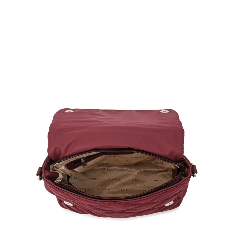 CARTERA BANDOLERA CON TAPA ELVIRA PEQUEÑA BURDEO - 4