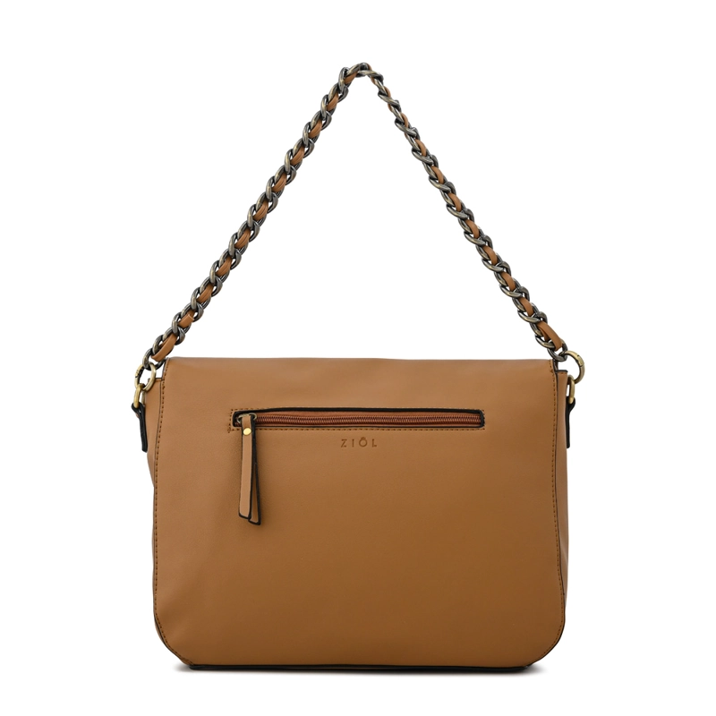 CARTERA BANDOLERA CON TAPA DORIS MEDIANA BEIGE - 3