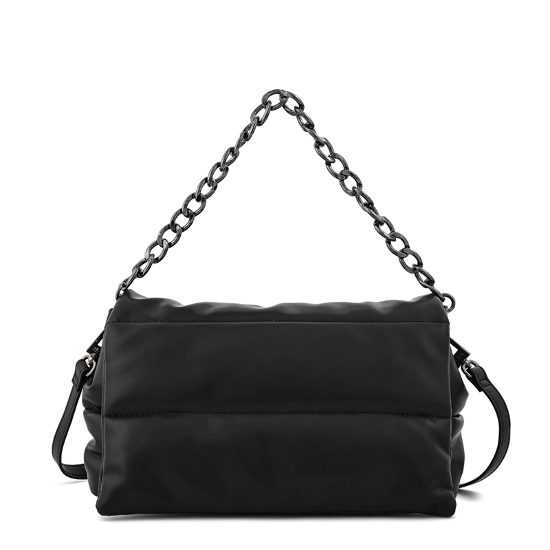 CARTERA BANDOLERA CON TAPA SILVI MEDIANA NEGRO - 1