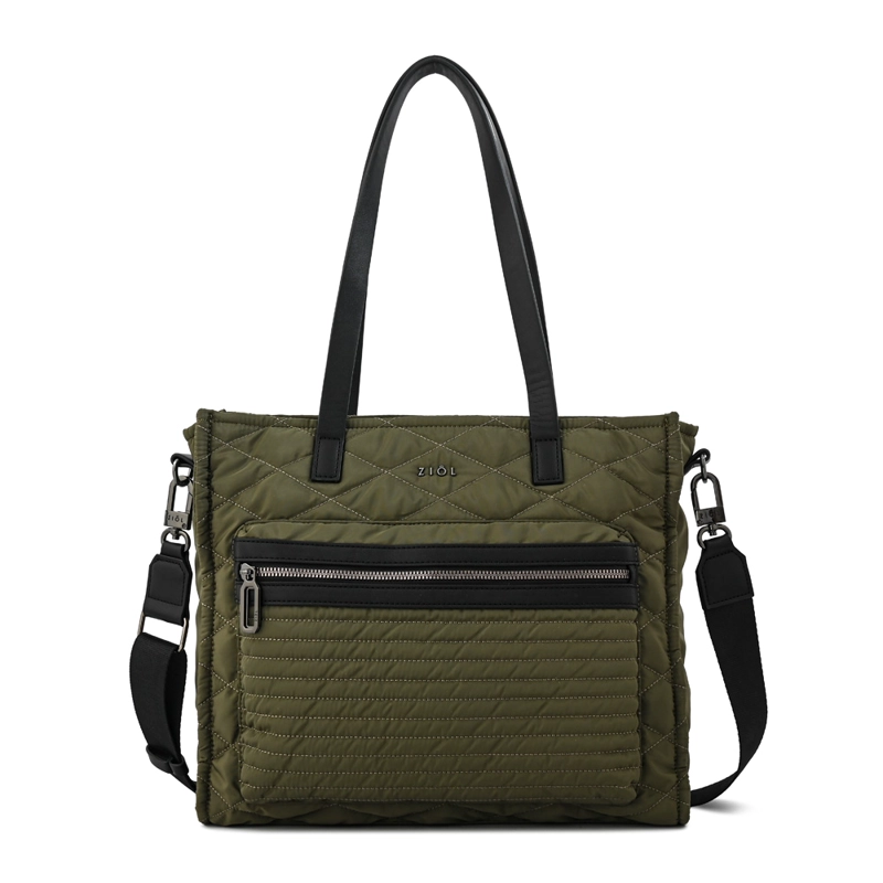 CARTERA TOTE PORTA NOTEBOOK CERSEI GRANDE VERDE OLIVA - 1