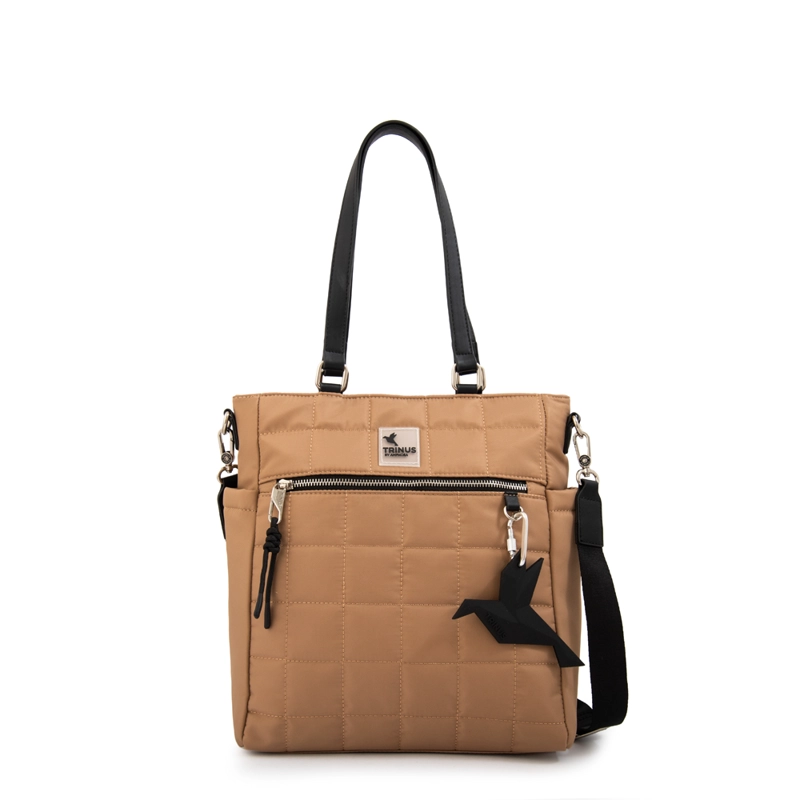 CARTERA TOTE SHOPPING BELINA GRANDE BEIGE OSCURO - 1