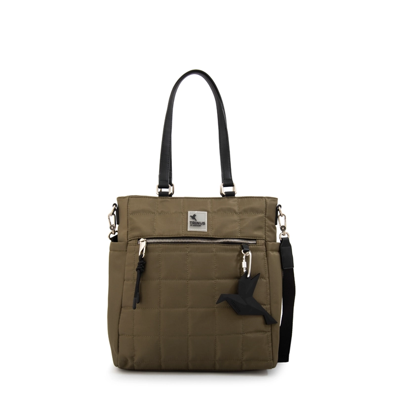 CARTERA TOTE SHOPPING BELINA GRANDE VERDE OLIVA - 1