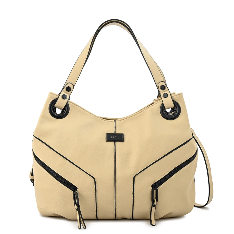CARTERA TOTE TRES DIVISIONES EMA MEDIANA BLANCO CRUDO - 1