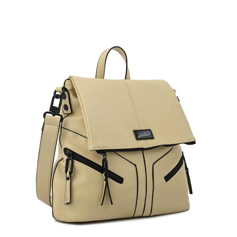 MOCHILA CON TAPA EMA MEDIANA BLANCO CRUDO - 2