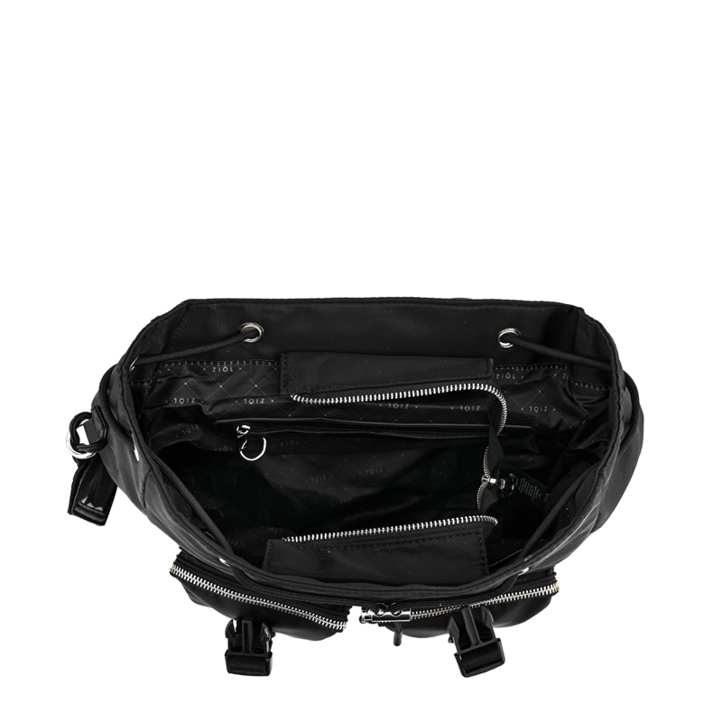 MOCHILA CON TAPA ODELIA MEDIANA NEGRO - 4