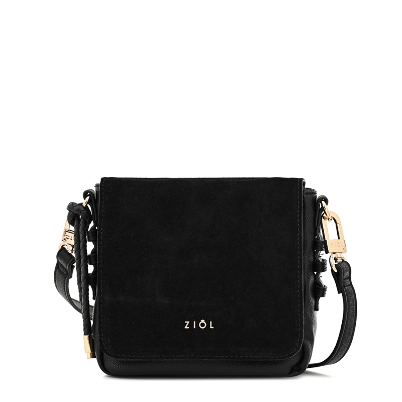 CARTERA BANDOLERA CON TAPA MELCHY PEQUEÑA NEGRO ESPECIAL - 1