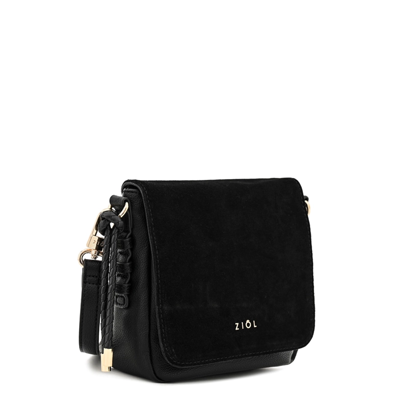 CARTERA BANDOLERA CON TAPA MELCHY PEQUEÑA NEGRO ESPECIAL - 2