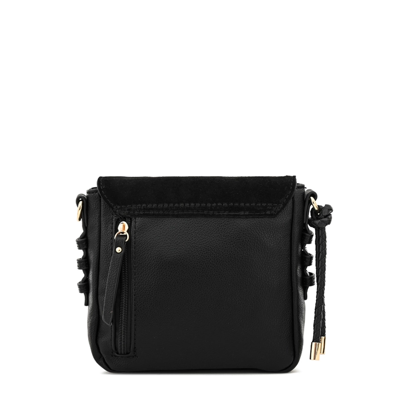 CARTERA BANDOLERA CON TAPA MELCHY PEQUEÑA NEGRO ESPECIAL - 3
