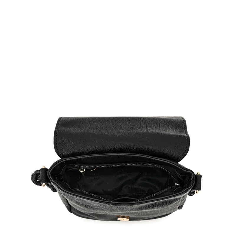 CARTERA BANDOLERA CON TAPA MELCHY PEQUEÑA NEGRO ESPECIAL - 4