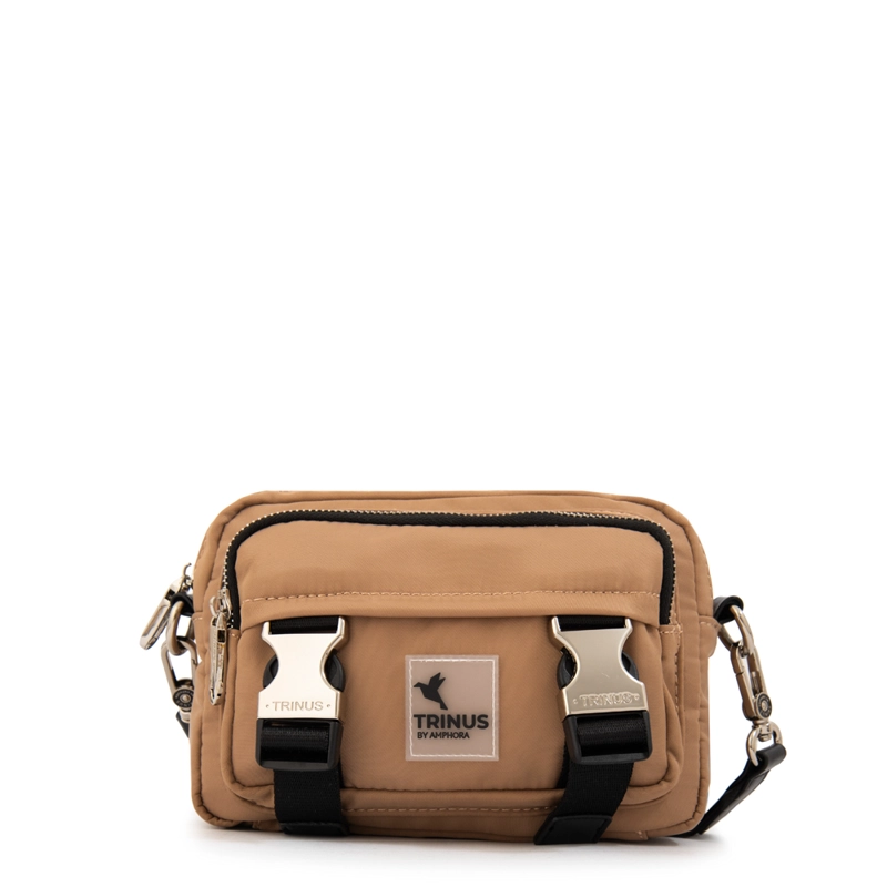 CARTERA BANDOLERA GINA MEDIANA BEIGE OSCURO - 1