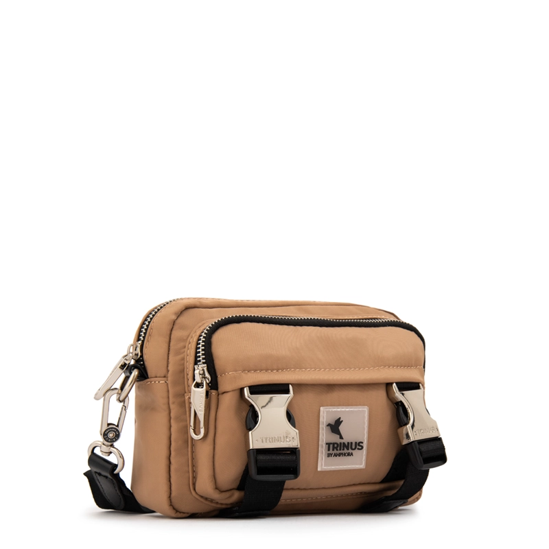 CARTERA BANDOLERA GINA MEDIANA BEIGE OSCURO - 2