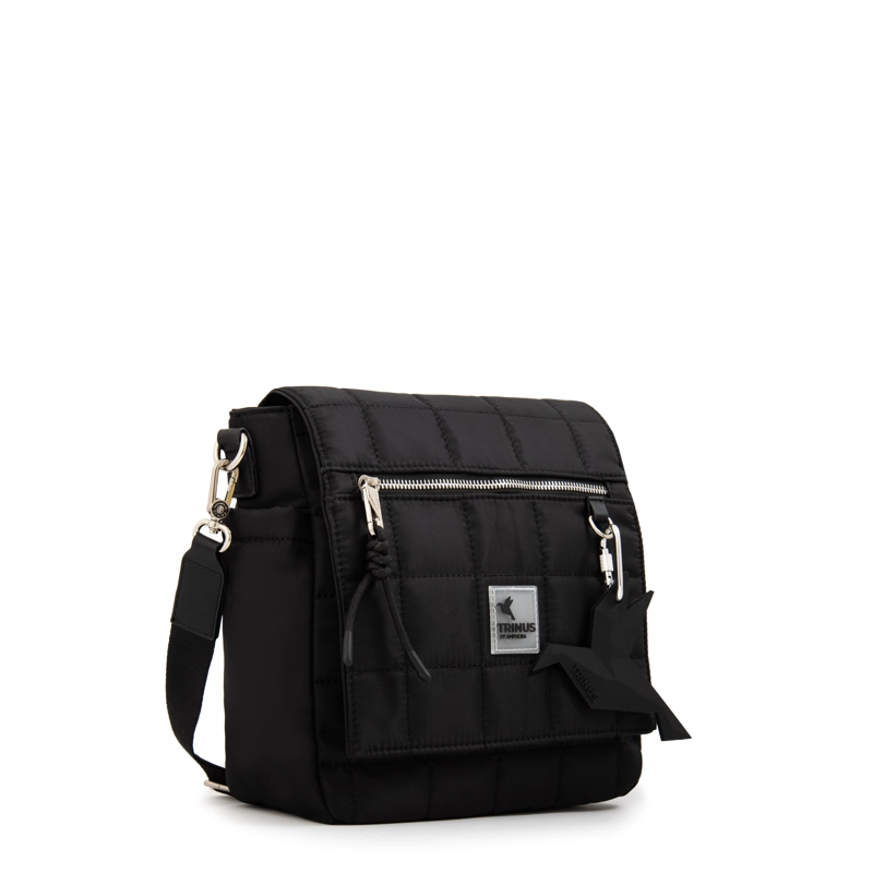 CARTERA BANDOLERA CON TAPA MEDIANA BELINA NEGRO - 2