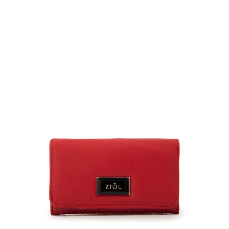 BILLETERA CON TAPA MEDIANA ZIA ROJO - 1