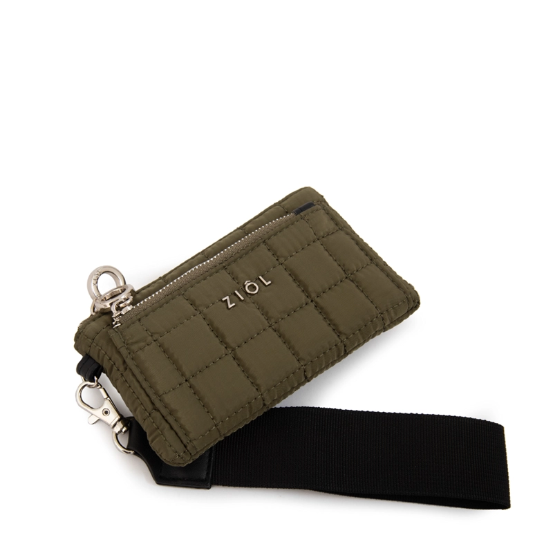 MONEDERO BOLSILLO FRONTAL NACHA PEQUEÑA VERDE OLIVA - 2