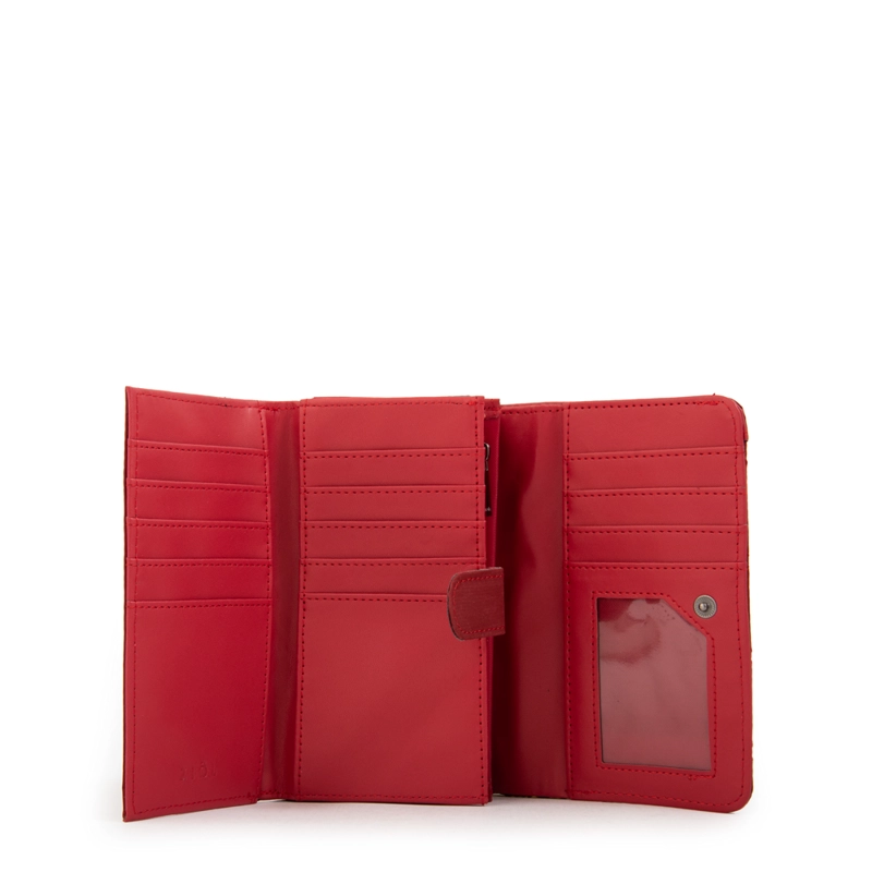 BILLETERA CIERRE EXTERIOR MEDIANA CERSEI ROJO - 3