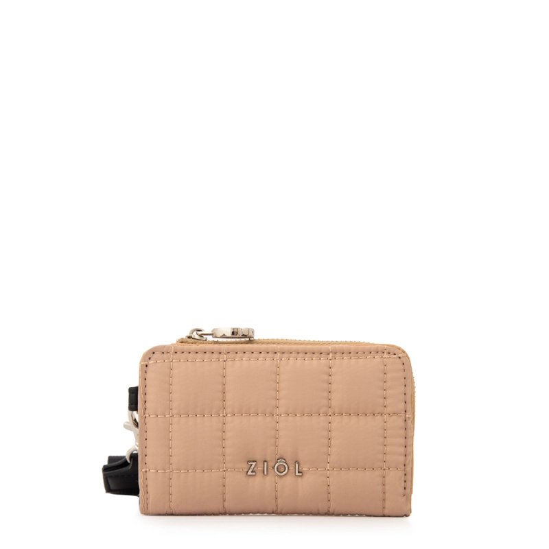 BILLETERA CIERRE EXTERIOR NACHA PEQUEÑA BEIGE - 1