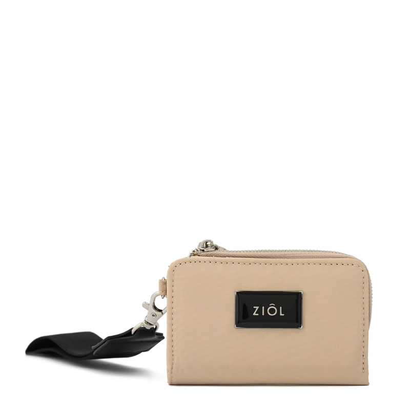 BILLETERA CIERRE EXTERIOR LUNA PEQUENA BEIGE