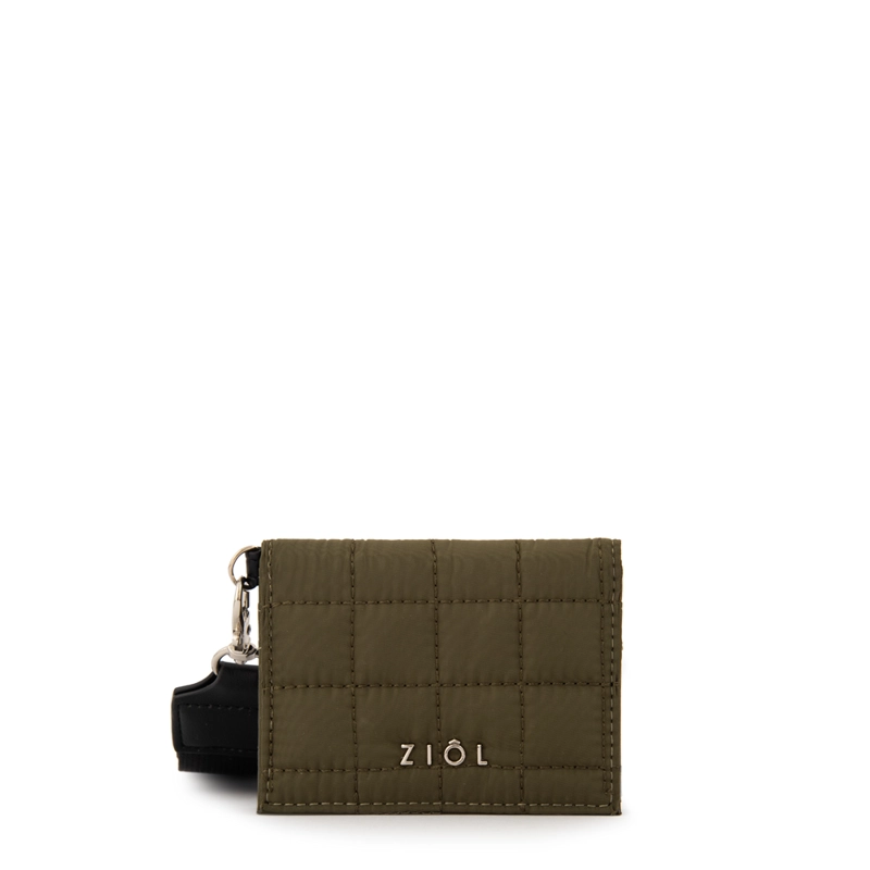 TARJETERO RECTANGULAR NACHA PEQUEÑA VERDE OLIVA - 1