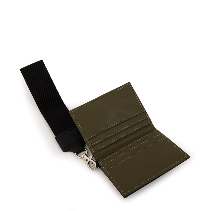 TARJETERO RECTANGULAR NACHA PEQUEÑA VERDE OLIVA - 3