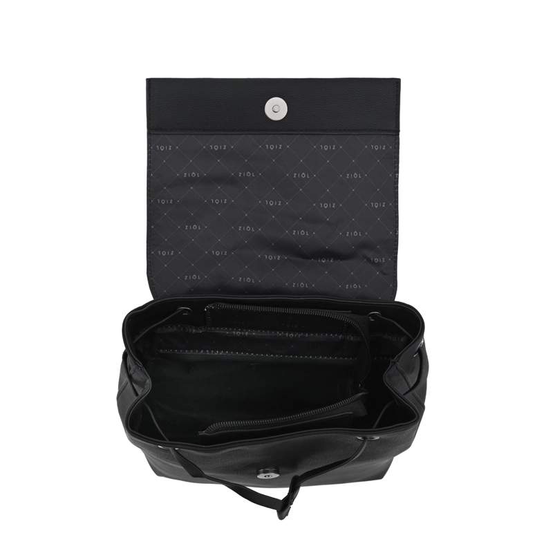 MOCHILA CON TAPA TIARE  MEDIANA NEGRO - 4