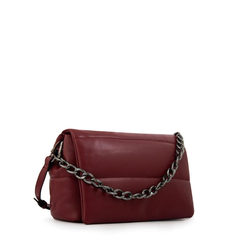 CARTERA BANDOLERA CON TAPA SILVI MEDIANA ROJO OSCURO - 2
